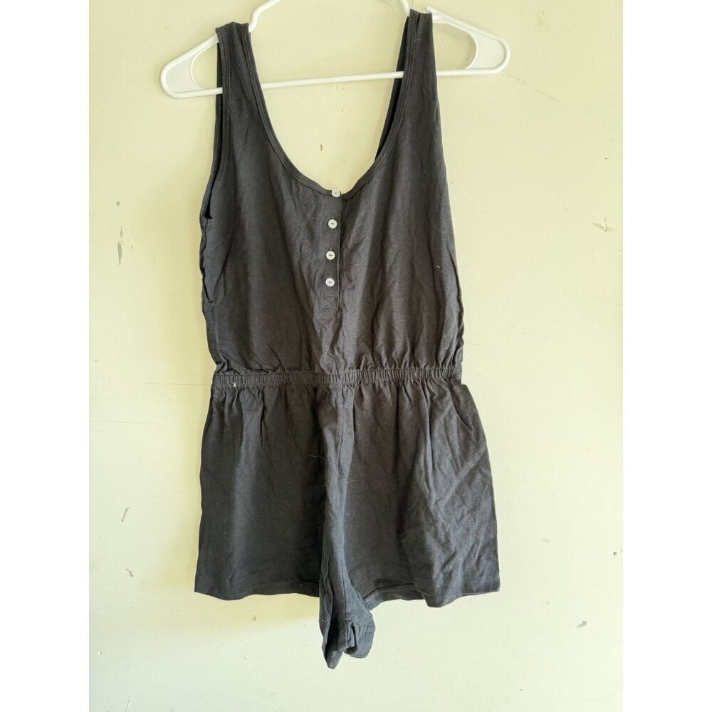 American Apparel Womens Black Romper Small Lightweight Casual Summer Shorts